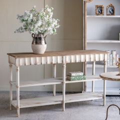 French Farmhouse Scalloped Tiered Console