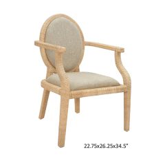 French Quarter Upholstered Rattan Armchair
