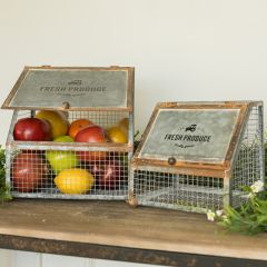 Fresh Farm Metal Produce Bin Set of 2