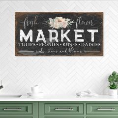 Fresh Flower Market Canvas Wall Sign