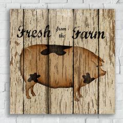 Fresh From The Farm Pig Canvas Wall Art