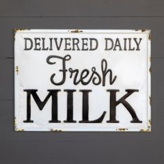 Fresh Milk Metal Sign