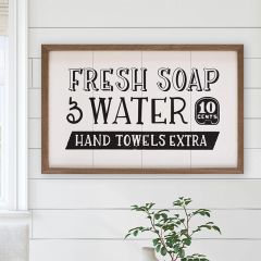 Fresh Soap And Water White Framed Sign