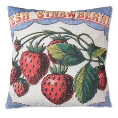 Fresh Strawberries Square Accent Pillow