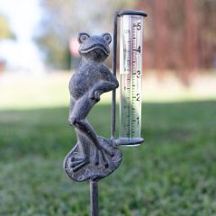 Friendly Frog Iron Rain Gauge Set of 2