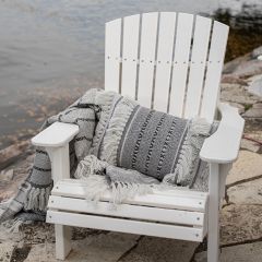 Fringe Tassel Woven Lumbar Pillow