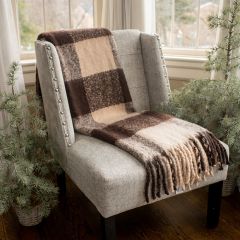 Fringed Buffalo Plaid Throw Blanket Brown