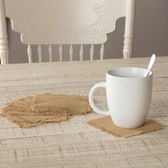 Fringed Burlap Coasters Bundle