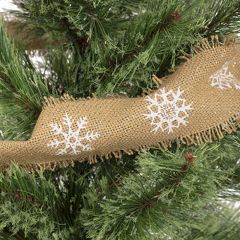 Fringed Burlap Snowflake Garland Set of 3