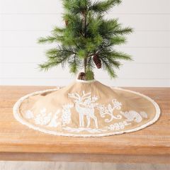 Fringed Folk Art Christmas Tree Skirt