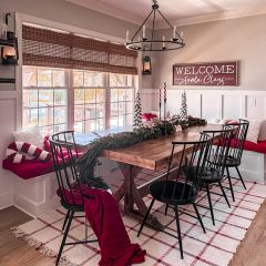 Fringed Plaid Ivory/Red Area Rug