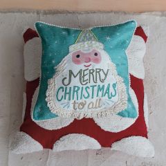 Fringed Santa Merry Christmas To All Throw Pillow