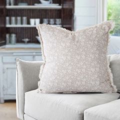 Fringed Vintage Floral Pillow Cover