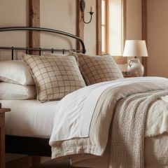 Fringed Windowpane Throw Pillow 20x20