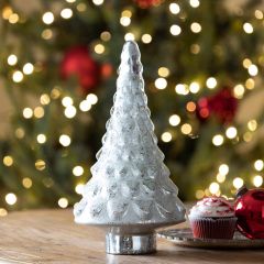 Frosted Glass Tabletop Tree 14.5 Inch