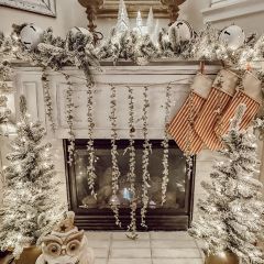 Frosted Pine With Pinecones Dripping Garland