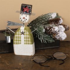 Frosted Snowman Sitter With Bucket