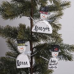 Frosted Snowmen Ornament Set of 3