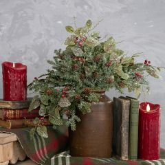 Frosty Faux Evergreen and Berries Pick Set of 6