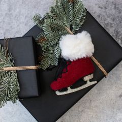 Furry Ice Skate Ornament Set of 3