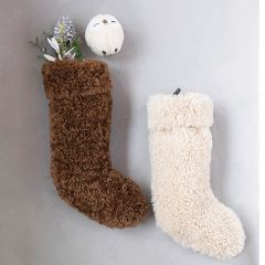 Fuzzy Sherpa Christmas Stocking
