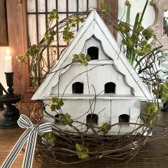 Gable Roof Wood Decorative Birdhouse