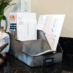 Galvanized Desk Organizer