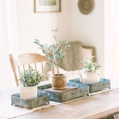 Galvanized Display Tray Collection Set of 3