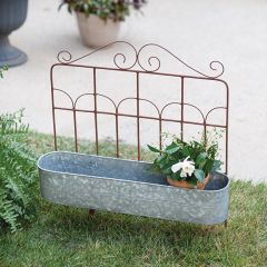 Galvanized Garden Fence Stake Planter