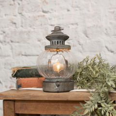 Galvanized Glass Globe Lantern