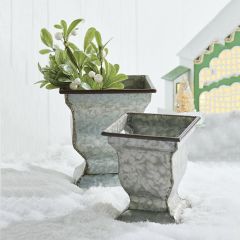 Galvanized Iron Urn Pot Set of 2