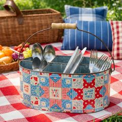 Galvanized Metal Americana Caddy