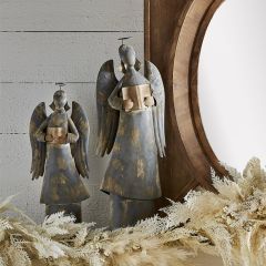 Galvanized Metal Angel Tabletop Decor