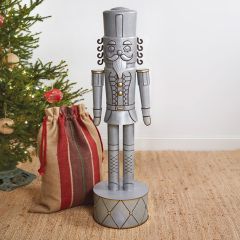 Galvanized Metal Bavarian Style Nutcracker Statue