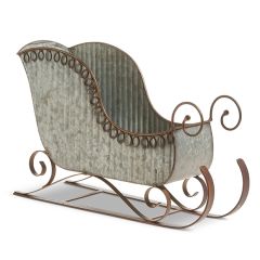 Galvanized Metal Holiday Sleigh