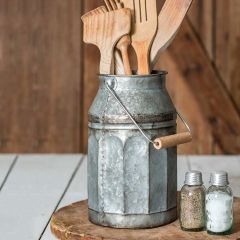 Galvanized Metal Milk Can With Handle