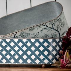 Galvanized Metal Patterned Planters Set of 2