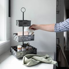 Galvanized Metal Perforated Tiered Display Riser