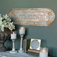 Galvanized Metal Rustic Potting Shed Sign