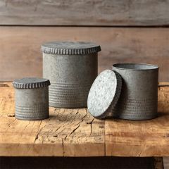 Galvanized Metal Storage Container Set of 3