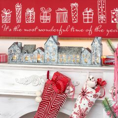 Galvanized Village House Tealight Centerpiece