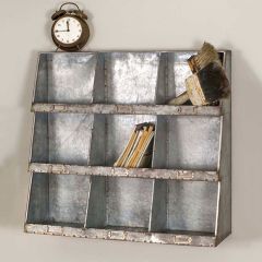 Galvanized Wall Cubby Organizer