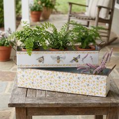 Garden Accents Metal Bee Decorative Trough Bins Set of 2