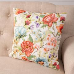 Garden Floral Embroidered Accent Pillow