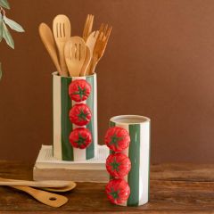 Garden Fresh Tomato Striped Vase Set of 2