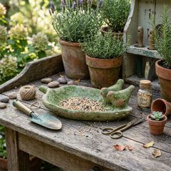 Garden Leaf Aged Bird Feeder