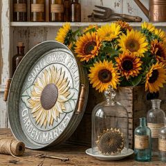 Garden Market Sunflower Tray With Handles