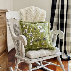 Garden Print Fringed Accent Pillow