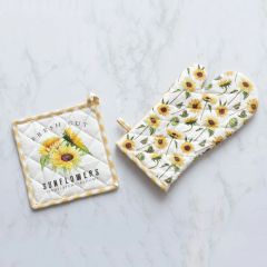 Garden Sunflowers Oven Mitt and Pot Holder Set
