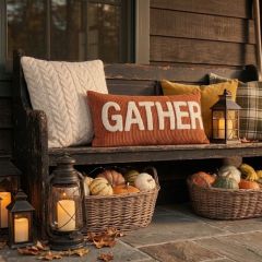 Gather Around Corduroy Lumbar Pillow